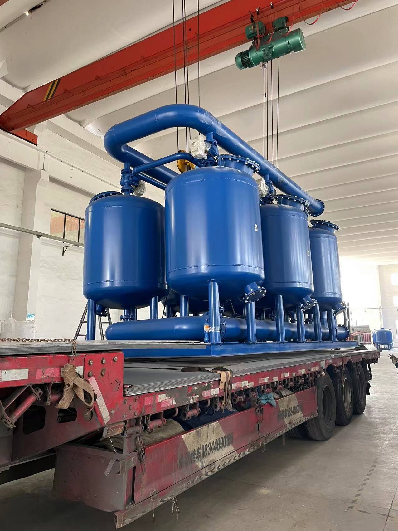 福建漳平整車直達(dá)自清洗過濾器3臺(tái)，定制型加藥裝置1臺(tái)，定制型七連罐石英砂過濾器1臺(tái)